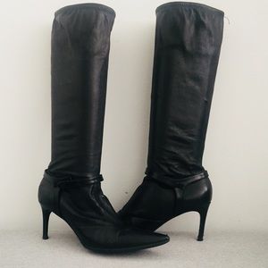 Helmut Lang Black Leather Slip On Boots